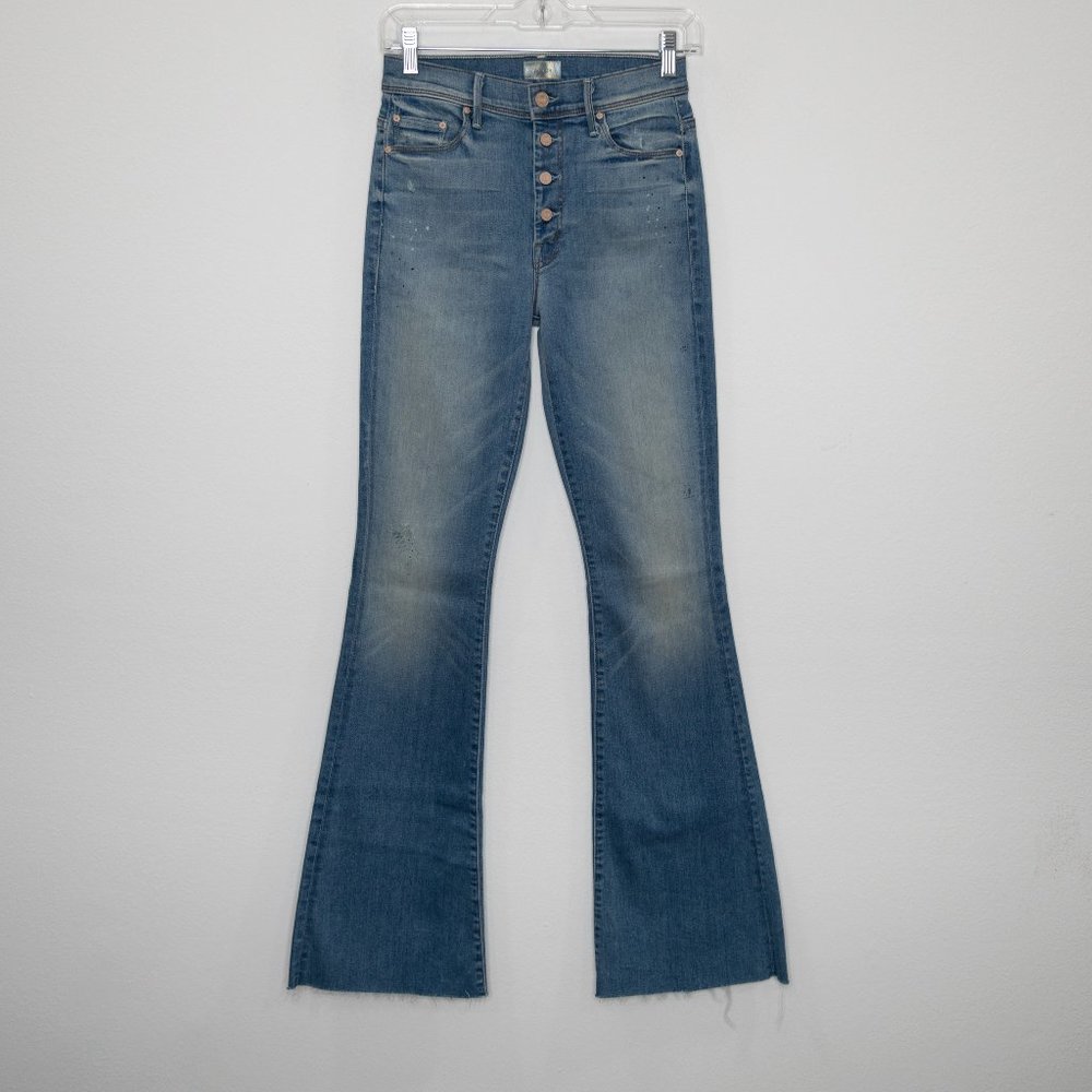 SOLD MOTHER Pixie Cruiser Fray Flare Jeans Rumor Has it N5 - Picture 3 of 11
